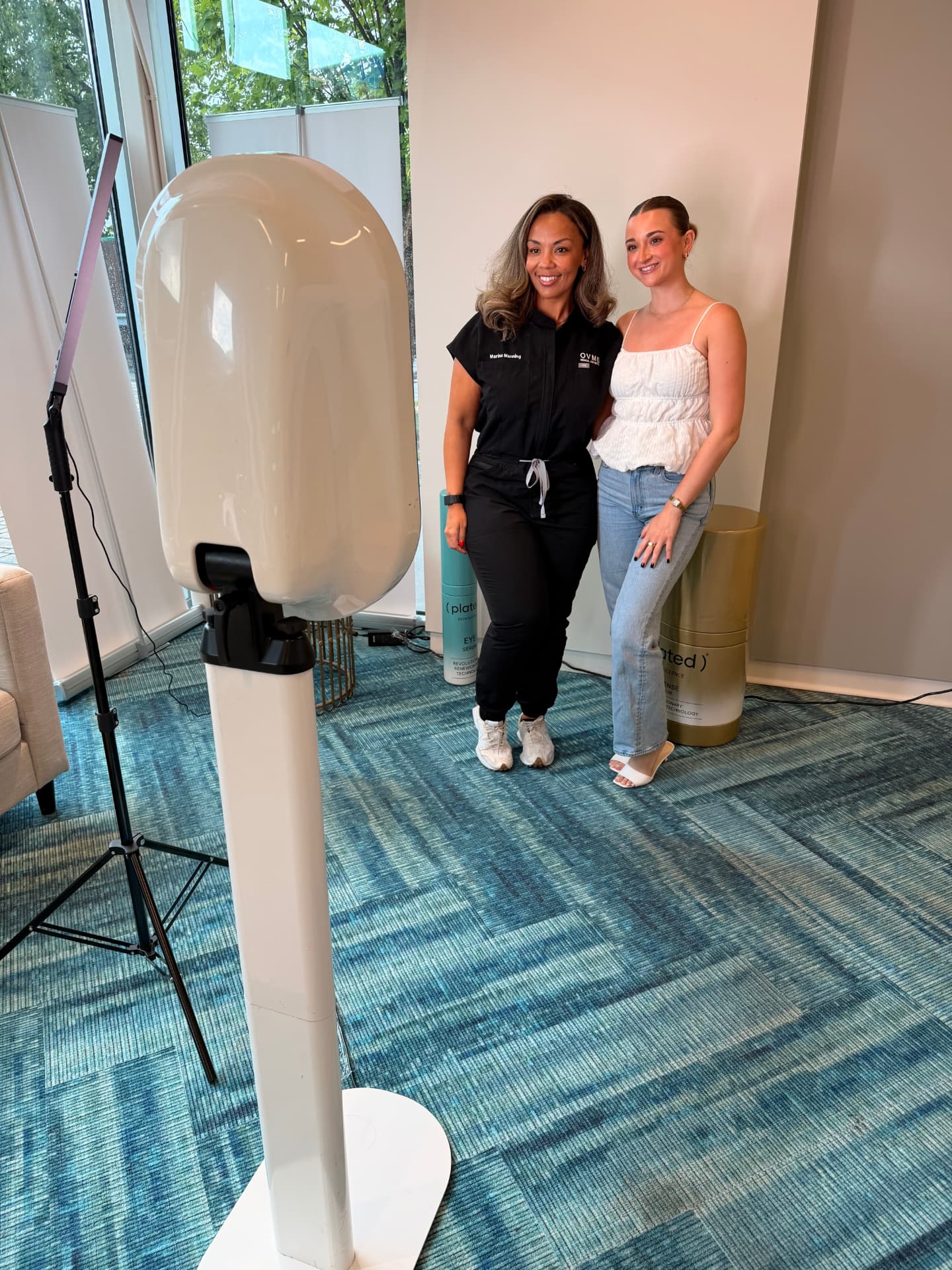 Open-air booth setup with ring light at an Atlanta corporate activation