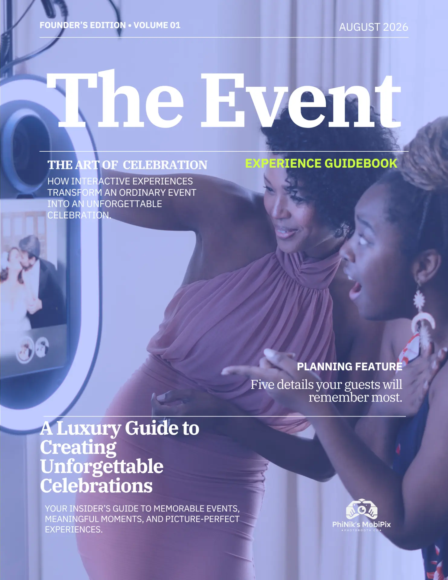 Cover of The Event Experience Guidebook by PhiNik's MobiPix Photobooth Co.