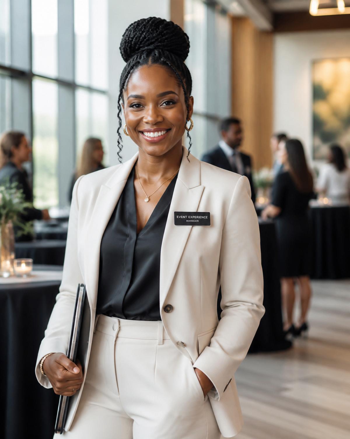 Nikki, founder and Experience Manager of PhiNik's MobiPix, at an event venue
